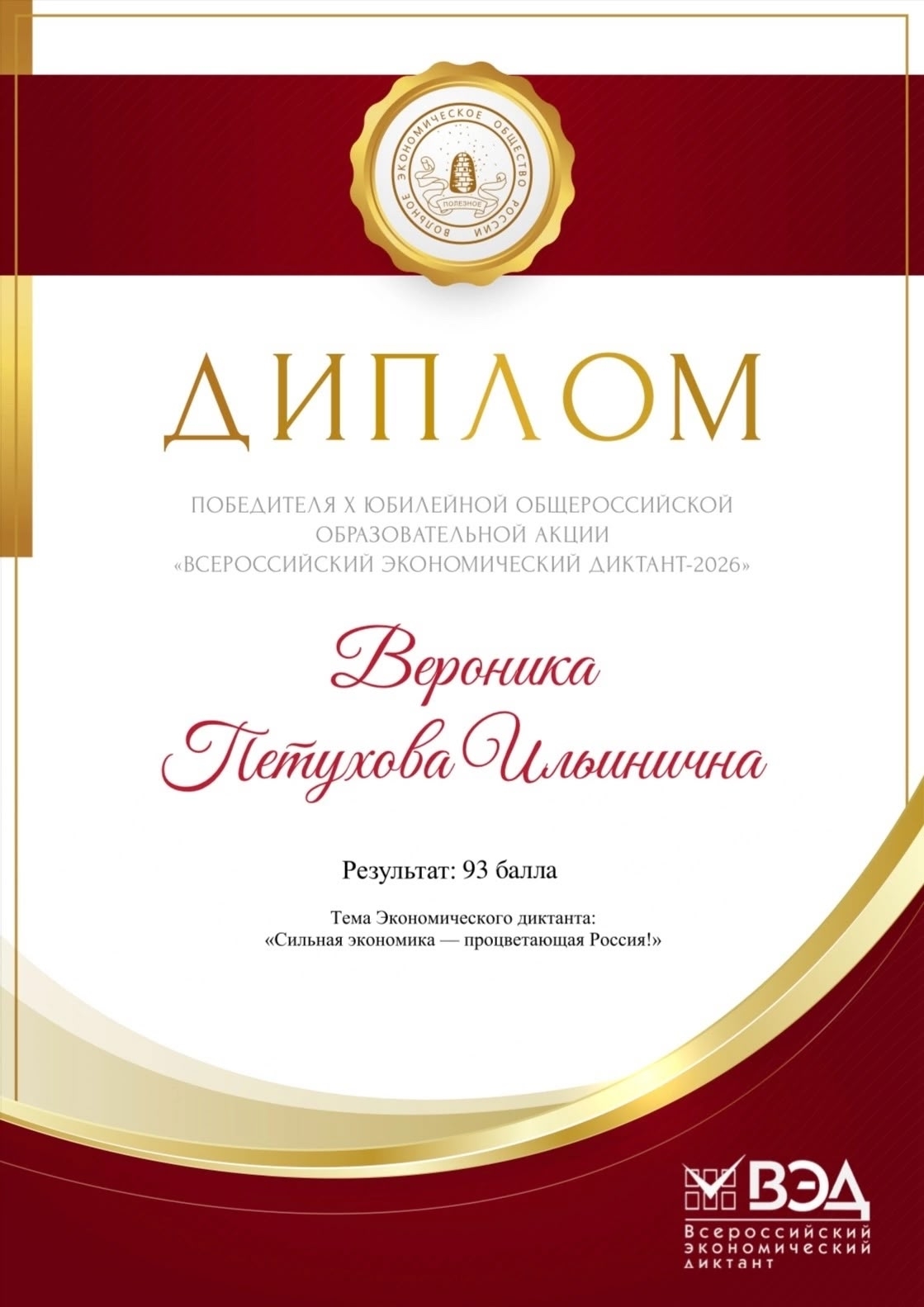 Всероссийский экономический диктант